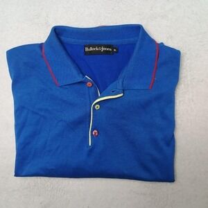 Bullock & Jones Polo Mens XL Blue Jersey Collared Knit Short Sleeve Light USA